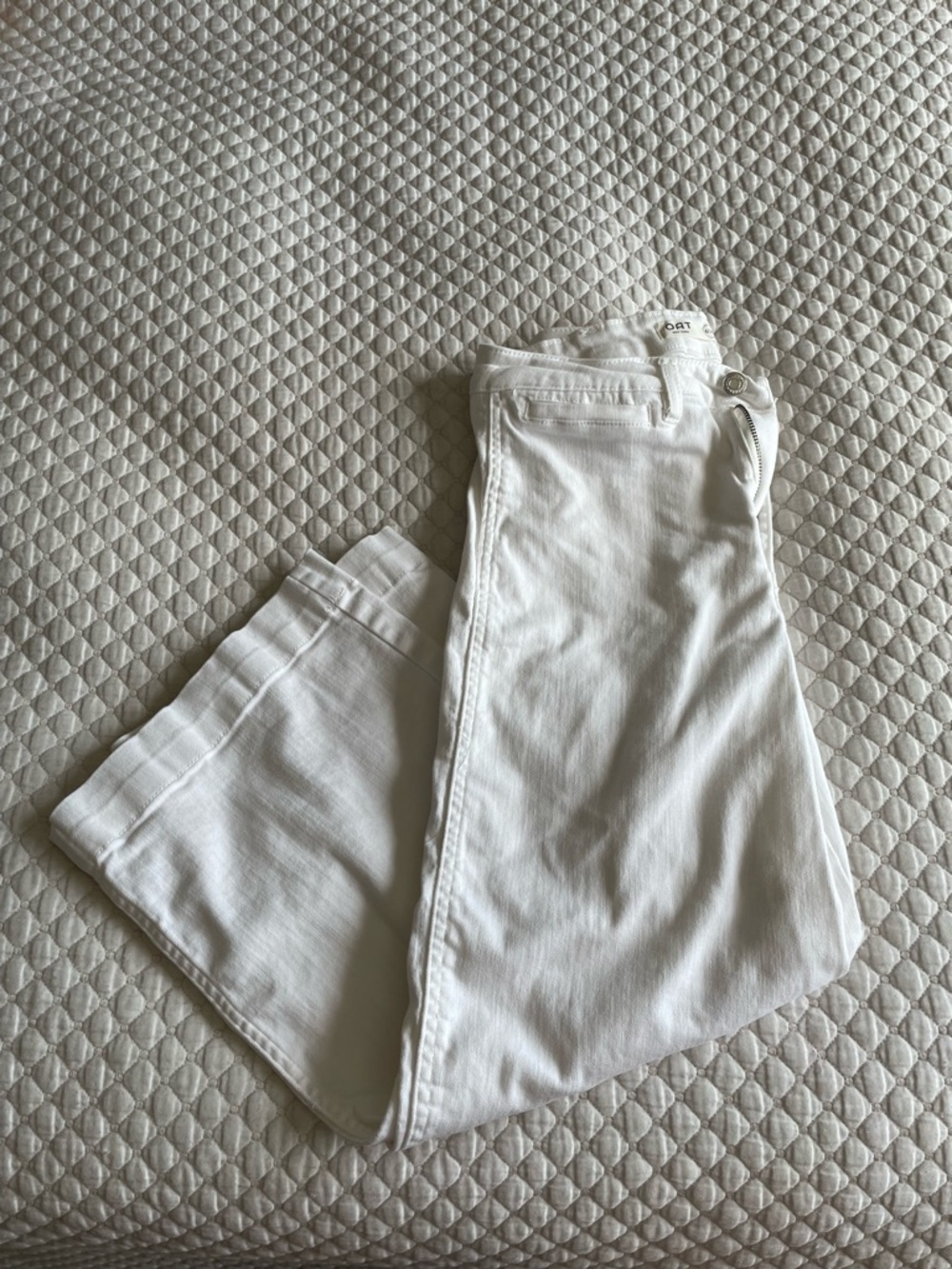 Oat New York Crisp White Wide-Leg Jeans cropped